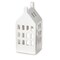 White Ceramic House Shaped Tealight Luminary Candle Holder, 2.5L x 2.25W x 5.5H inches. Decorative Use Only